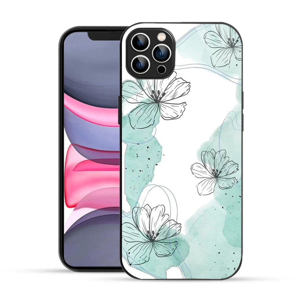 Bornstud MInt Blossom Printed Case for iPhone 12 Pro mint