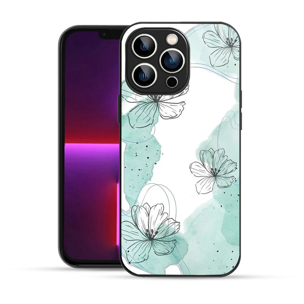 Bornstud MInt Blossom Printed Case for iPhone 13 Pro Max mint