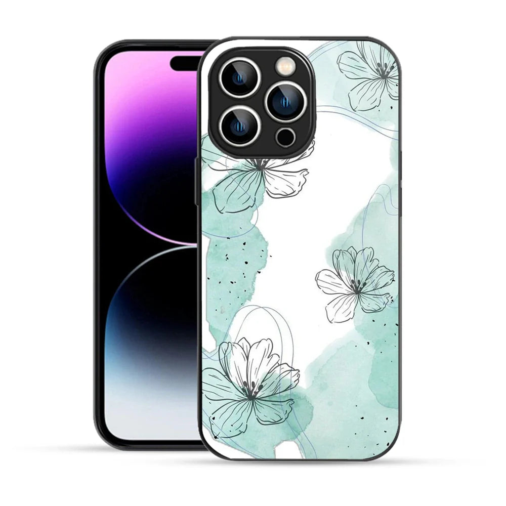 Bornstud MInt Blossom Printed Case for iPhone 14 Pro Max mint