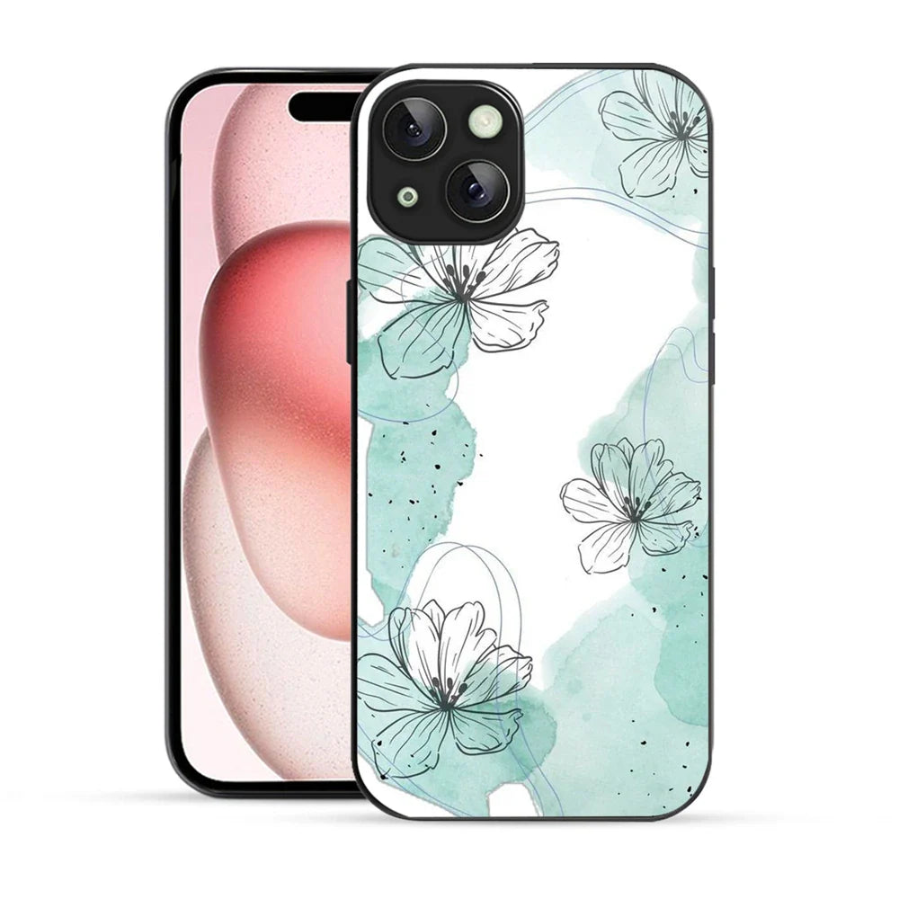 Bornstud MInt Blossom Printed Case for iPhone 15 Plus mint