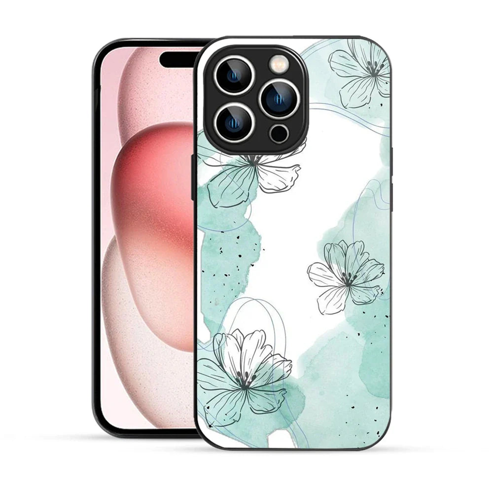 Bornstud MInt Blossom Printed Case for iPhone 15 Pro mint