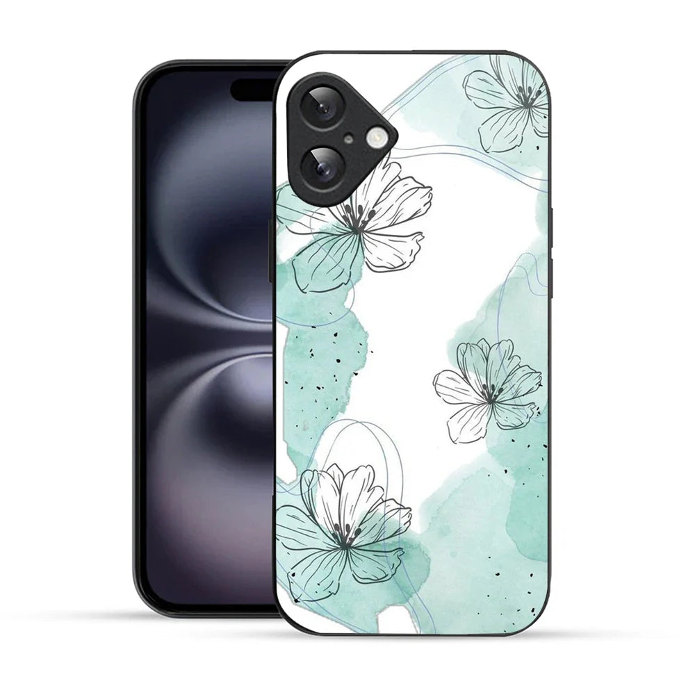 Bornstud MInt Blossom Printed Case for iPhone 16 Plus mint