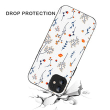 Bornstud Autumn Floral Sketch Printed Case for iPhone 12 Blue & Orange