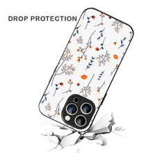 Bornstud Autumn Floral Sketch Printed Case for iPhone 13 Pro Max Blue & Orange