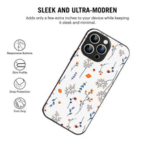 Bornstud Autumn Floral Sketch Printed Case for iPhone 13 Pro Max Blue & Orange