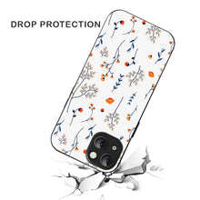 Bornstud Autumn Floral Sketch Printed Case for iPhone 14 Plus Blue & Orange