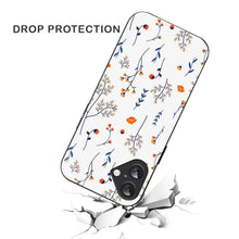 Bornstud Autumn Floral Sketch Printed Case for iPhone 16 Blue & Orange