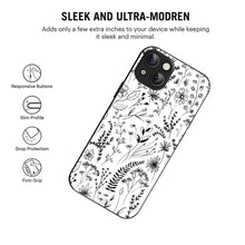 Bornstud Monochrome FloralPrinted Case for iPhone 15