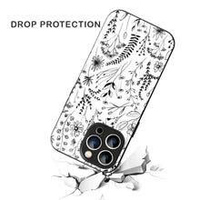Bornstud Monochrome FloralPrinted Case for iPhone 15 Pro Max