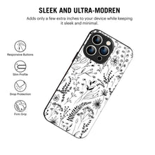 Bornstud Monochrome FloralPrinted Case for iPhone 15 Pro Max