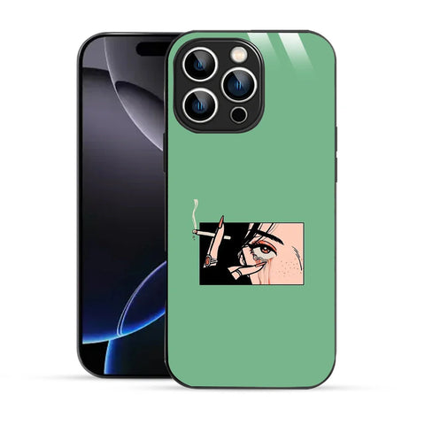 Bornstud Smoking girl Printed Case green