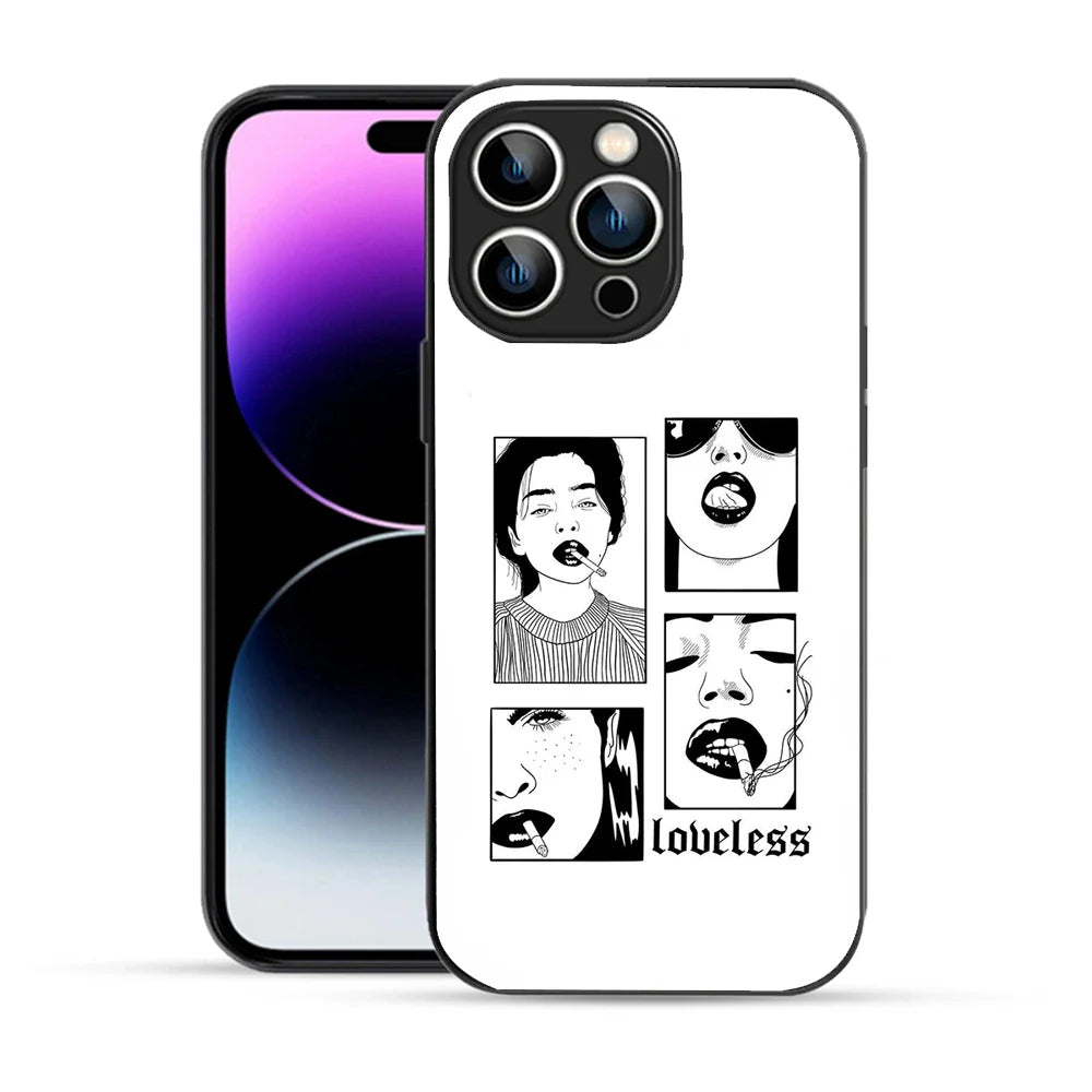 Bornstud Loveless Art Printed Case for iPhone 14 Pro Max white