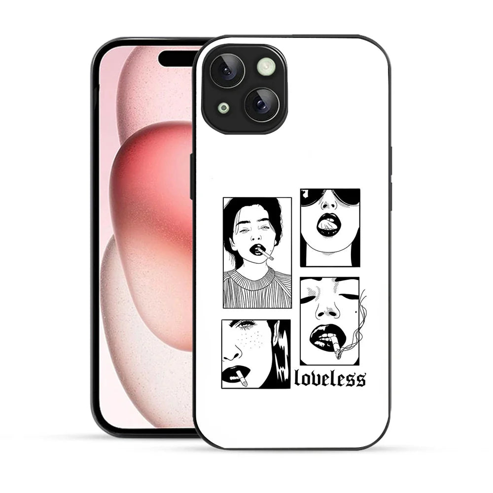 Bornstud Loveless Art Printed Case for iPhone 15 Plus white
