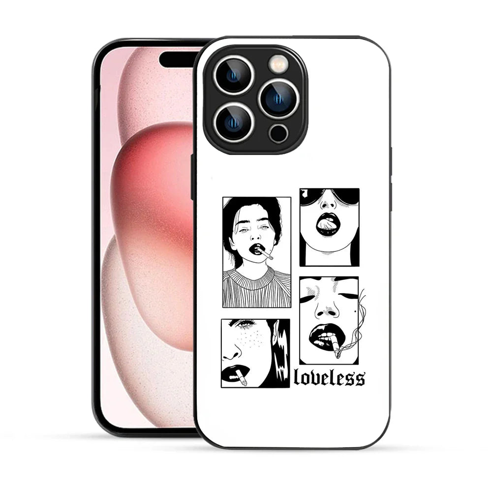 Bornstud Loveless Art Printed Case for iPhone 15 Pro white