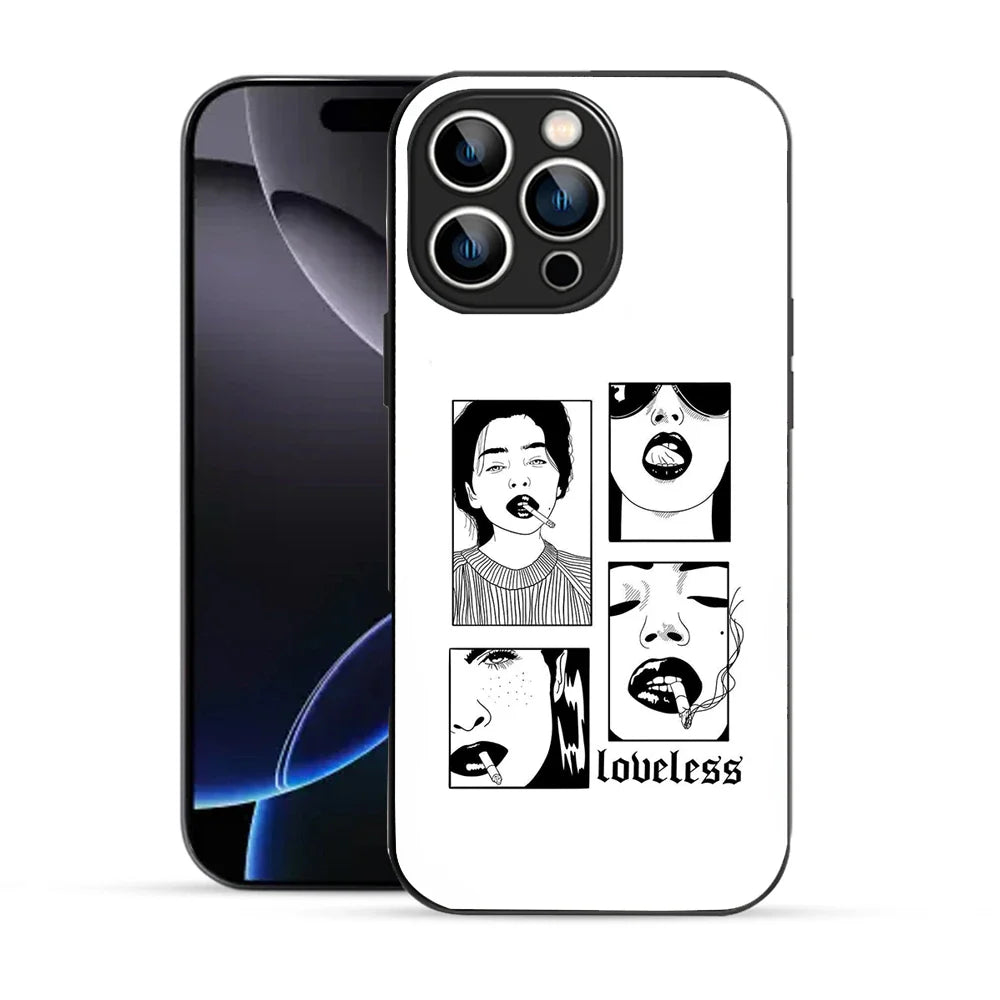 Bornstud Loveless Art Printed Case for iPhone 16 Pro white