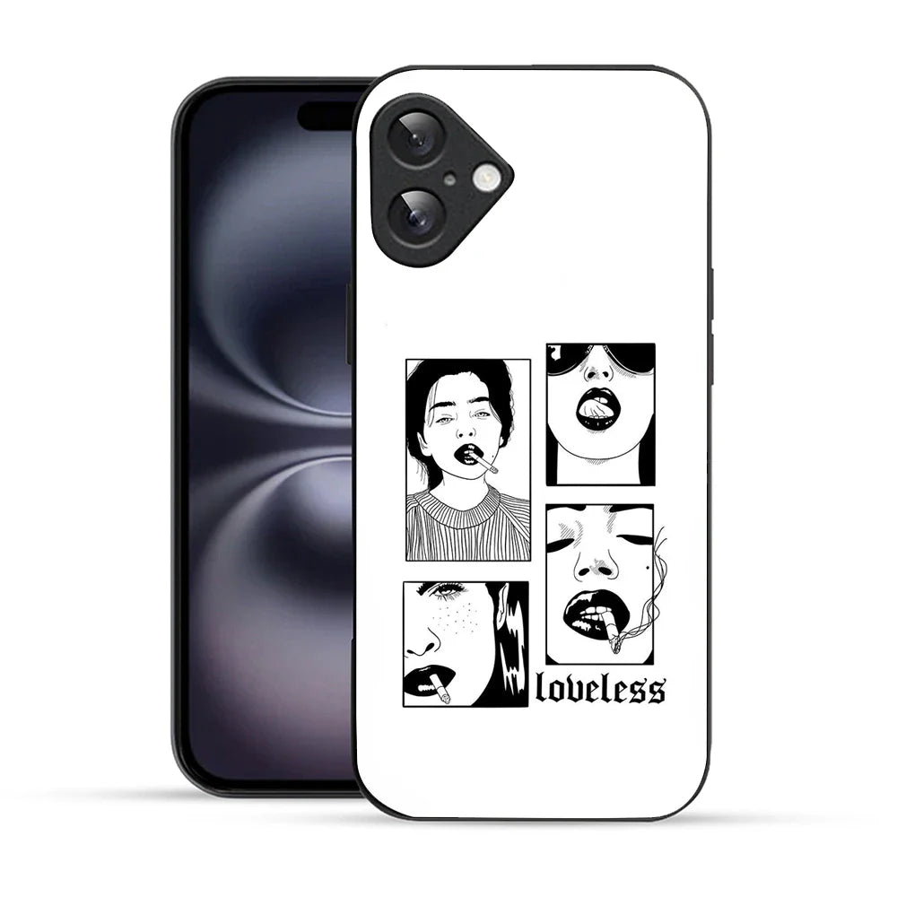 Bornstud Loveless Art Printed Case for iPhone 16 Plus white