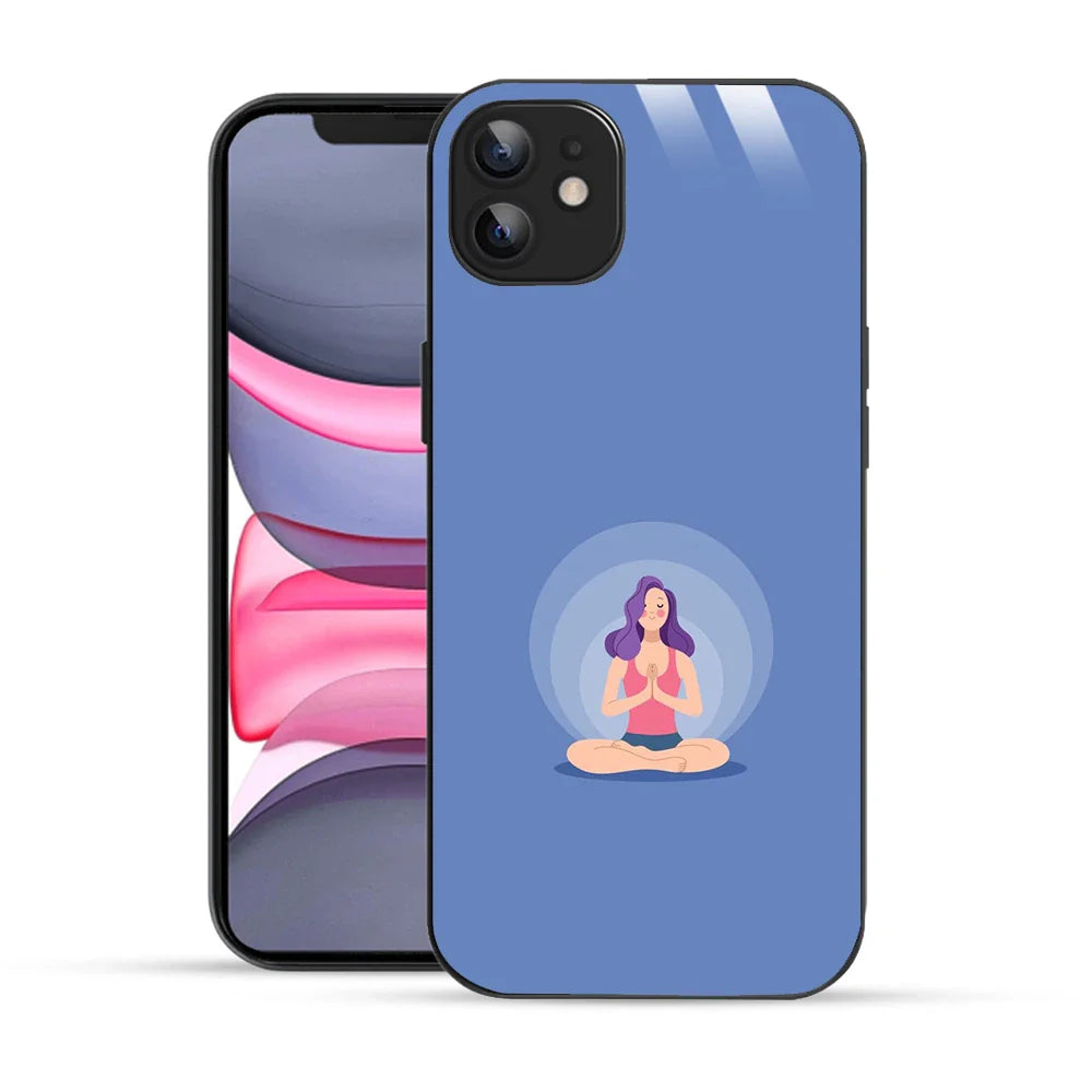 Bornstud Yoga girl Printed Case for iPhone 11 Blue