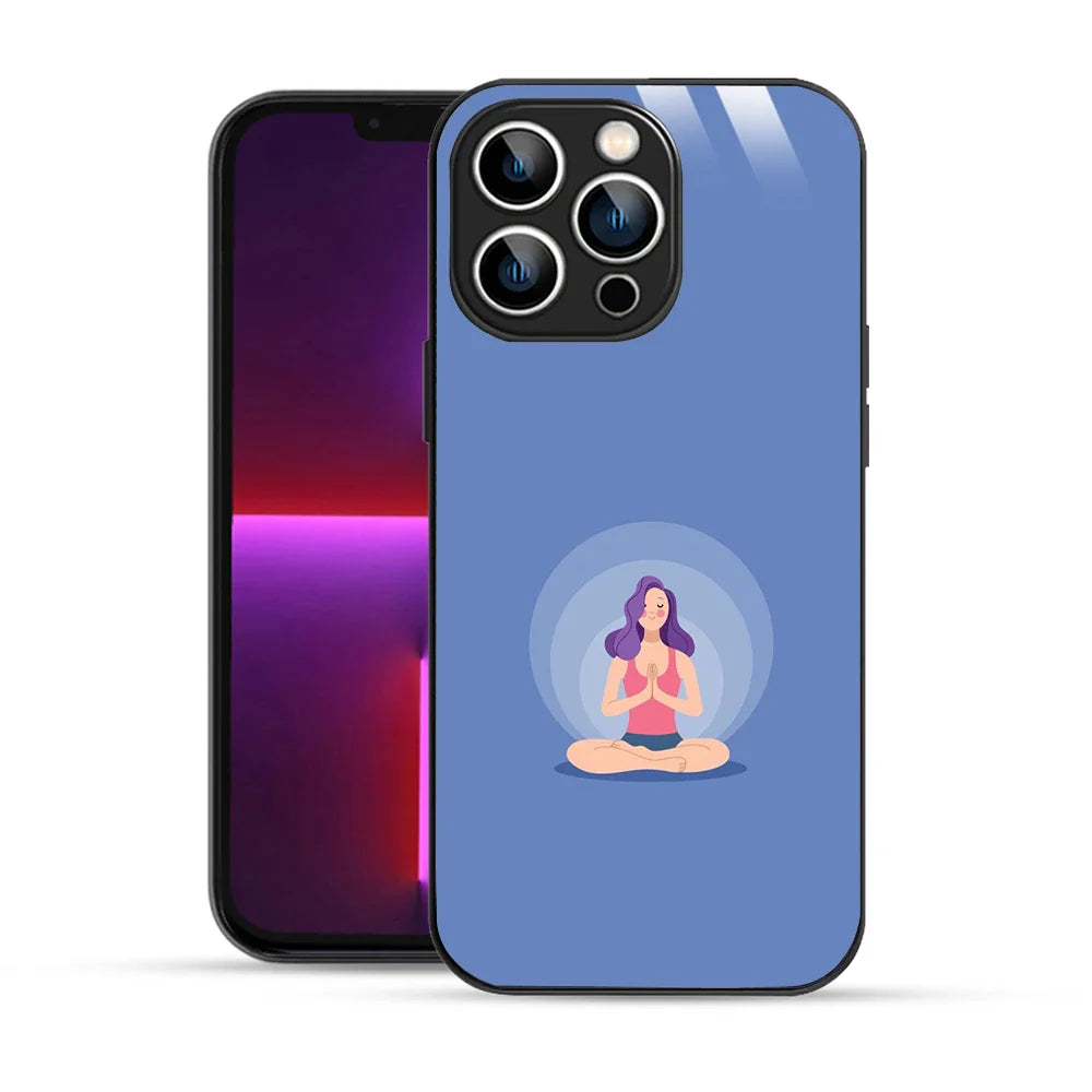 Bornstud Yoga girl Printed Case for iPhone 13 Pro Blue