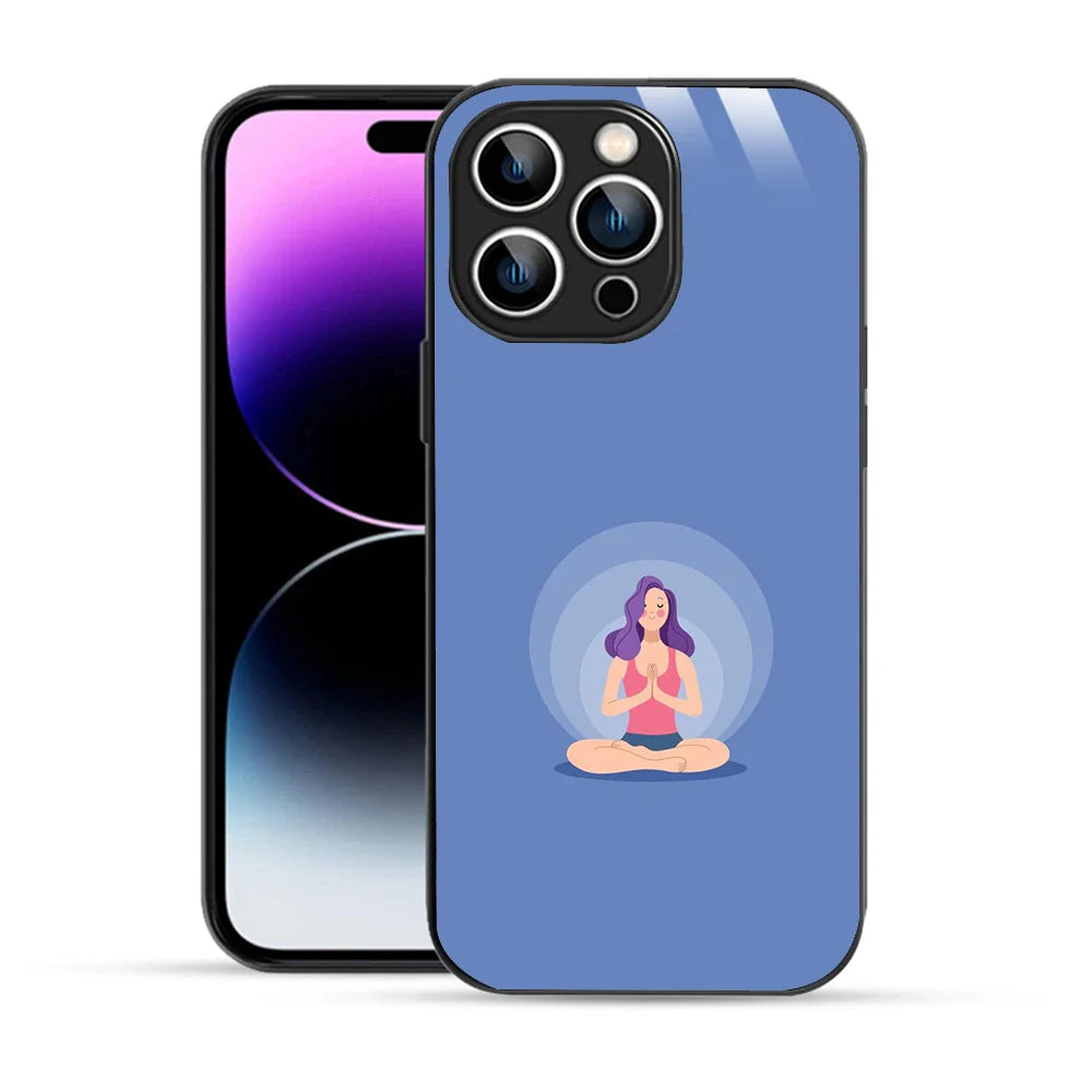Bornstud Yoga girl Printed Case for iPhone 14 Pro Blue
