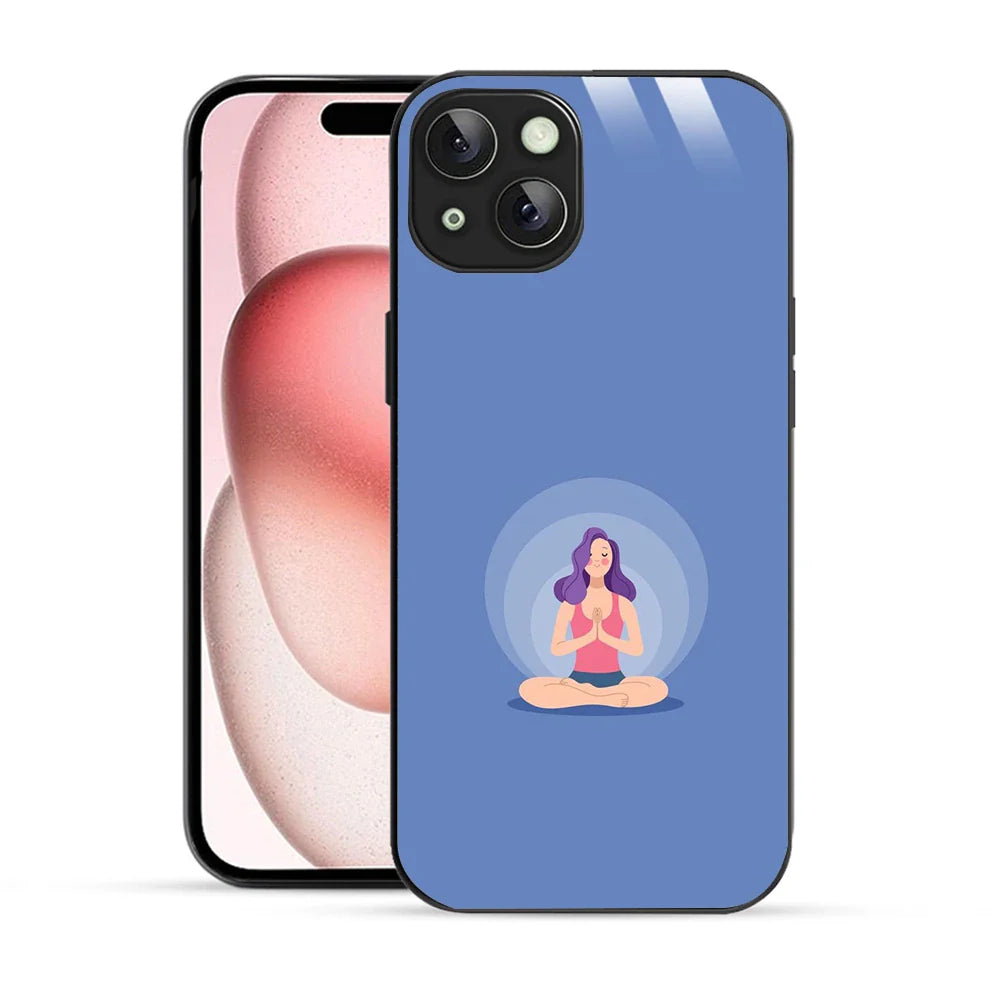 Bornstud Yoga girl Printed Case for iPhone 15 Blue