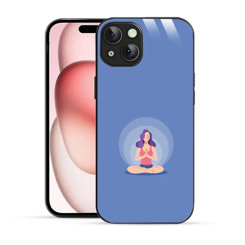 Bornstud Yoga girl Printed Case for iPhone 15 Plus Blue