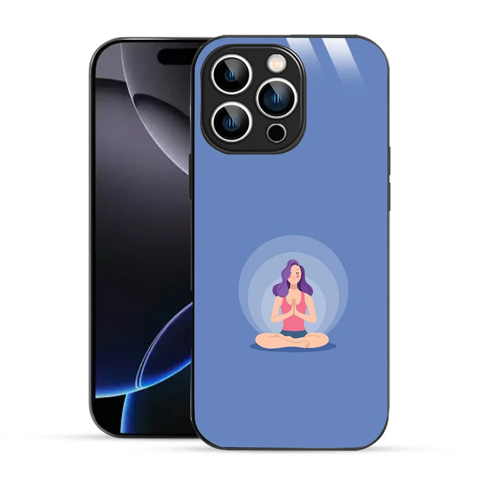 Bornstud Yoga girl Printed Case for iPhone 16 Pro Blue