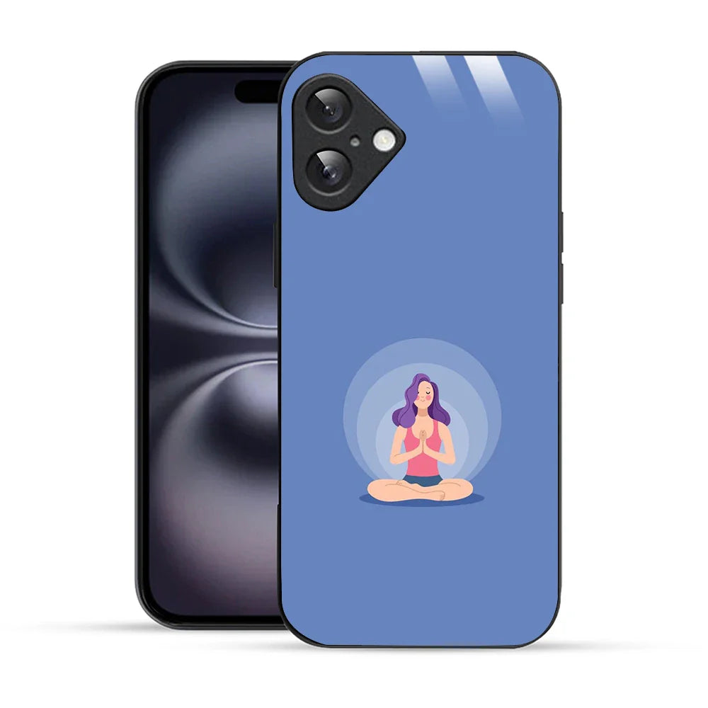 Bornstud Yoga girl Printed Case for iPhone 16 Blue