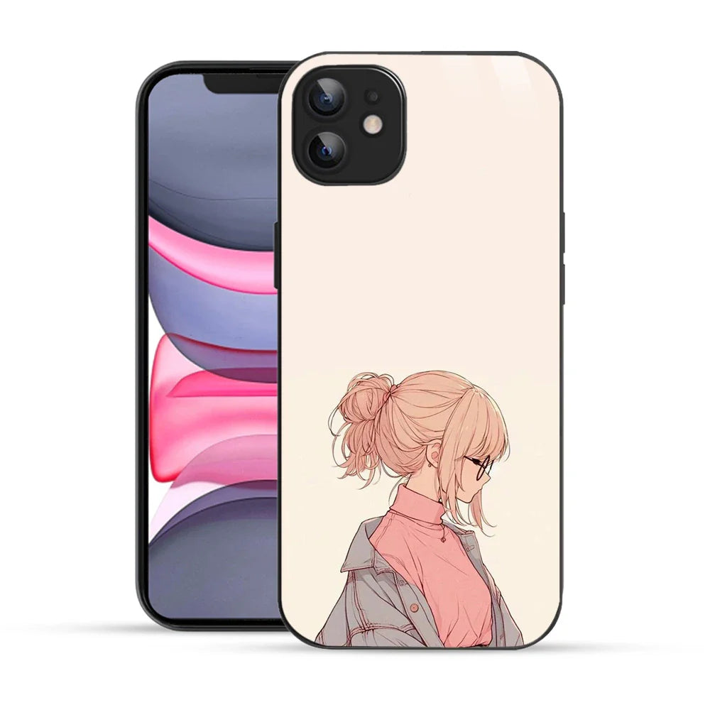 Bornstud Chic Aesthetic Printed Case for iPhone 12 Beige & Paste