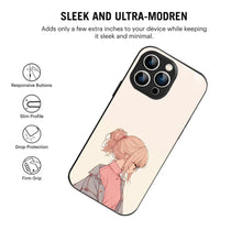 Bornstud Chic Aesthetic Printed Case for iPhone 14 Pro Max Beige & Paste