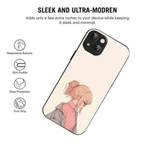 Bornstud Chic Aesthetic Printed Case for iPhone 15 Plus Beige & Paste