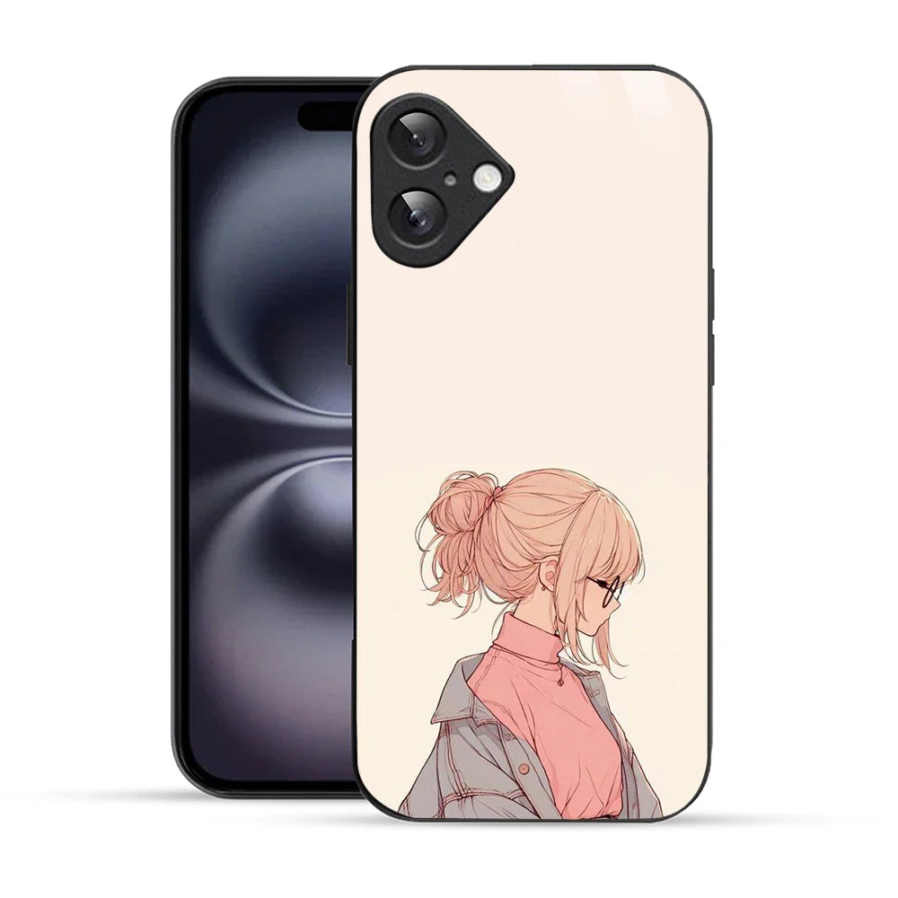 Bornstud Chic Aesthetic Printed Case for iPhone 16 Beige & Paste