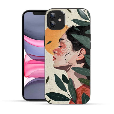 Bornstud Botanical Art Printed Case for iPhone 12 Green & Beige