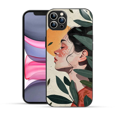 Bornstud Botanical Art Printed Case for iPhone 12 Pro Green & Beige