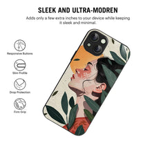 Bornstud Botanical Art Printed Case for iPhone 15 Green & Beige