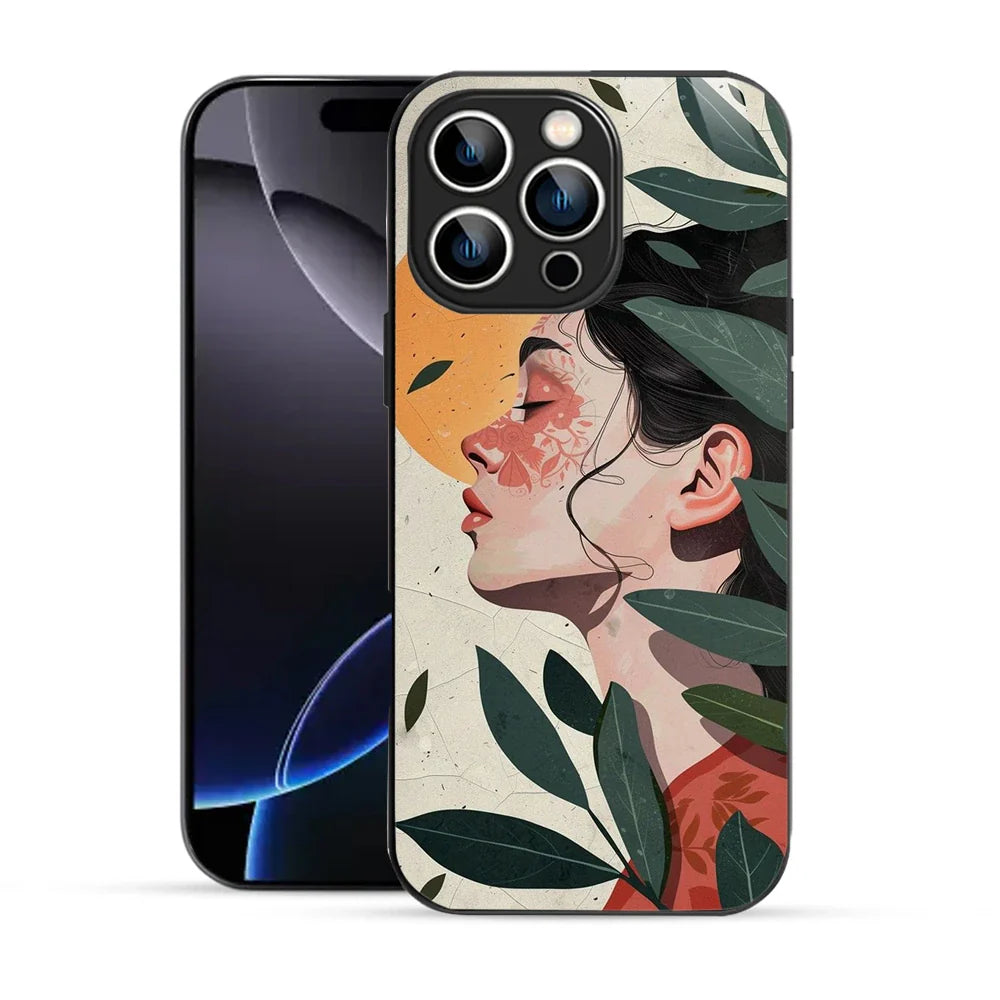 Bornstud Botanical Art Printed Case Green & Beige