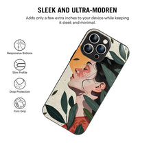 Bornstud Botanical Art Printed Case for iPhone 16 Pro Green & Beige