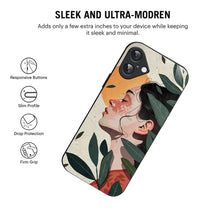 Bornstud Botanical Art Printed Case for iPhone 16 Green & Beige