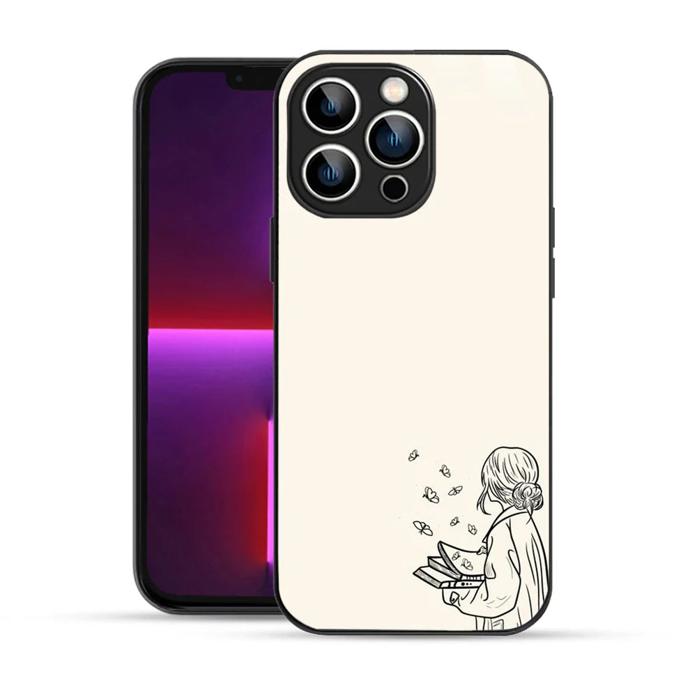 Bornstud Dreamy Book Printed Case for iPhone 13 Pro Max Beige