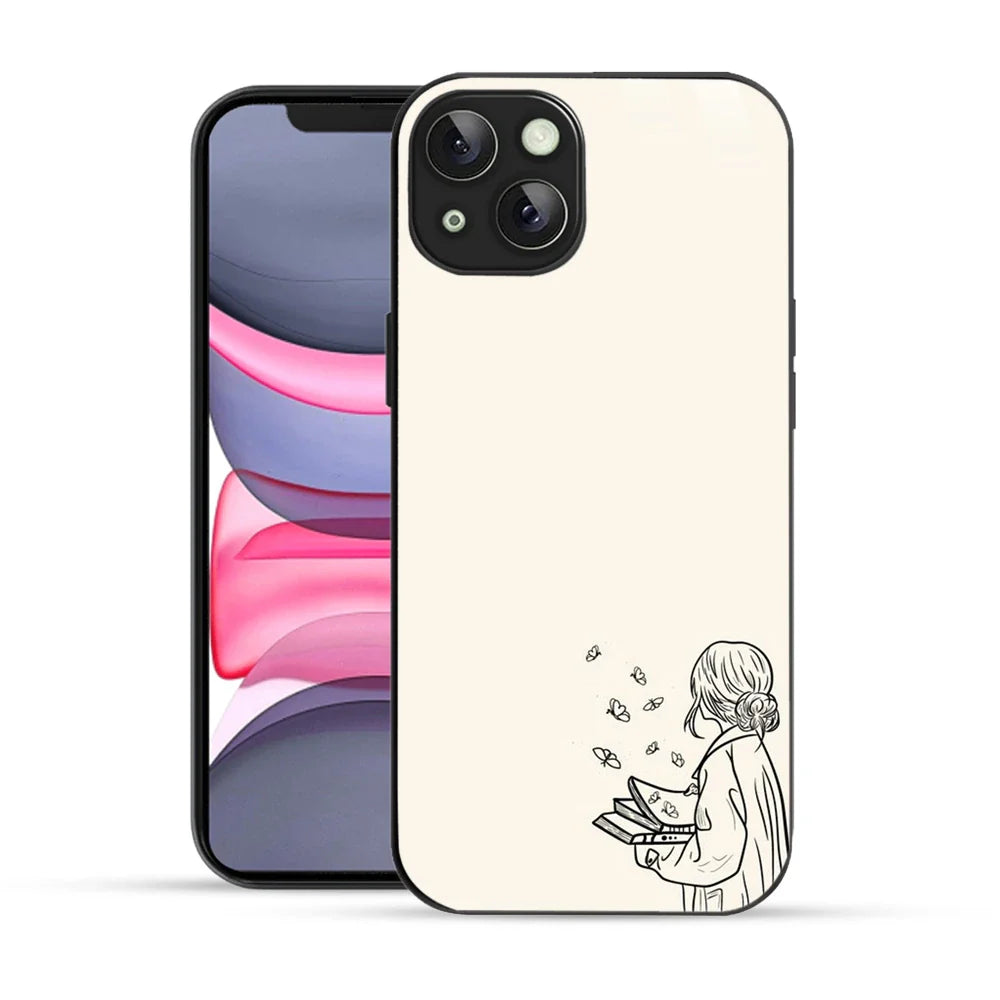 Bornstud Dreamy Book Printed Case for iPhone 14 Plus Beige