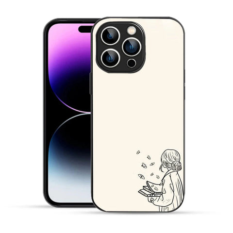 Bornstud Dreamy Book Printed Case for iPhone 14 Pro Beige