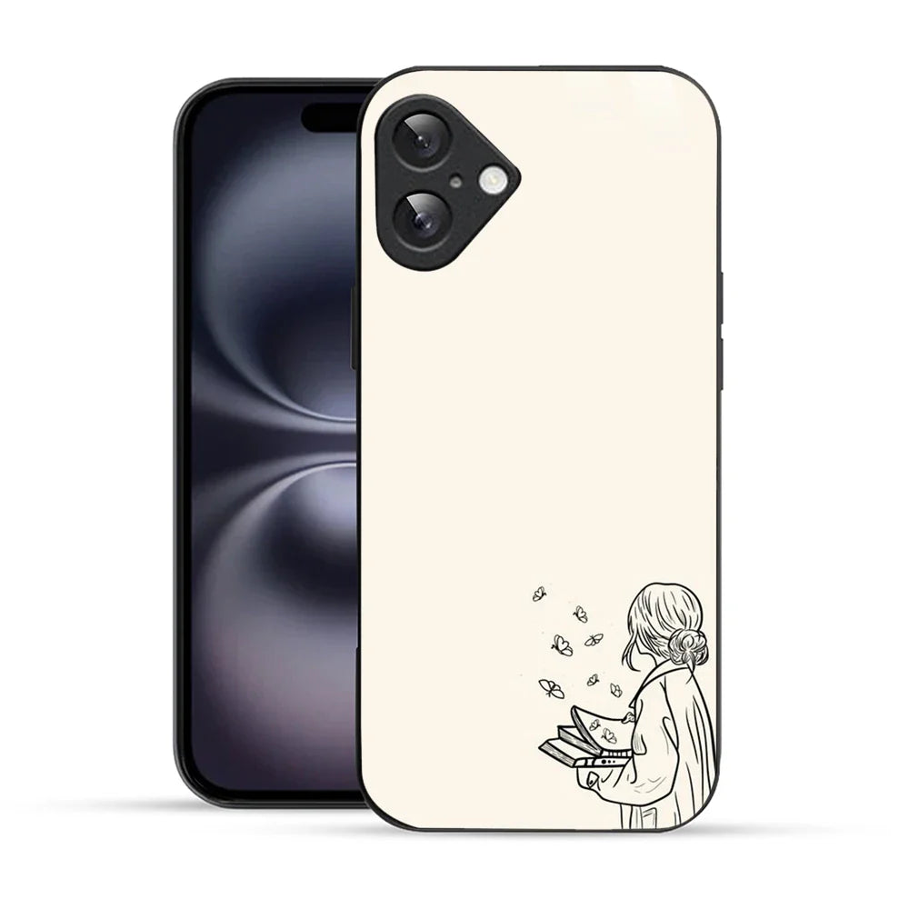 Bornstud Dreamy Book Printed Case for iPhone 16 Beige