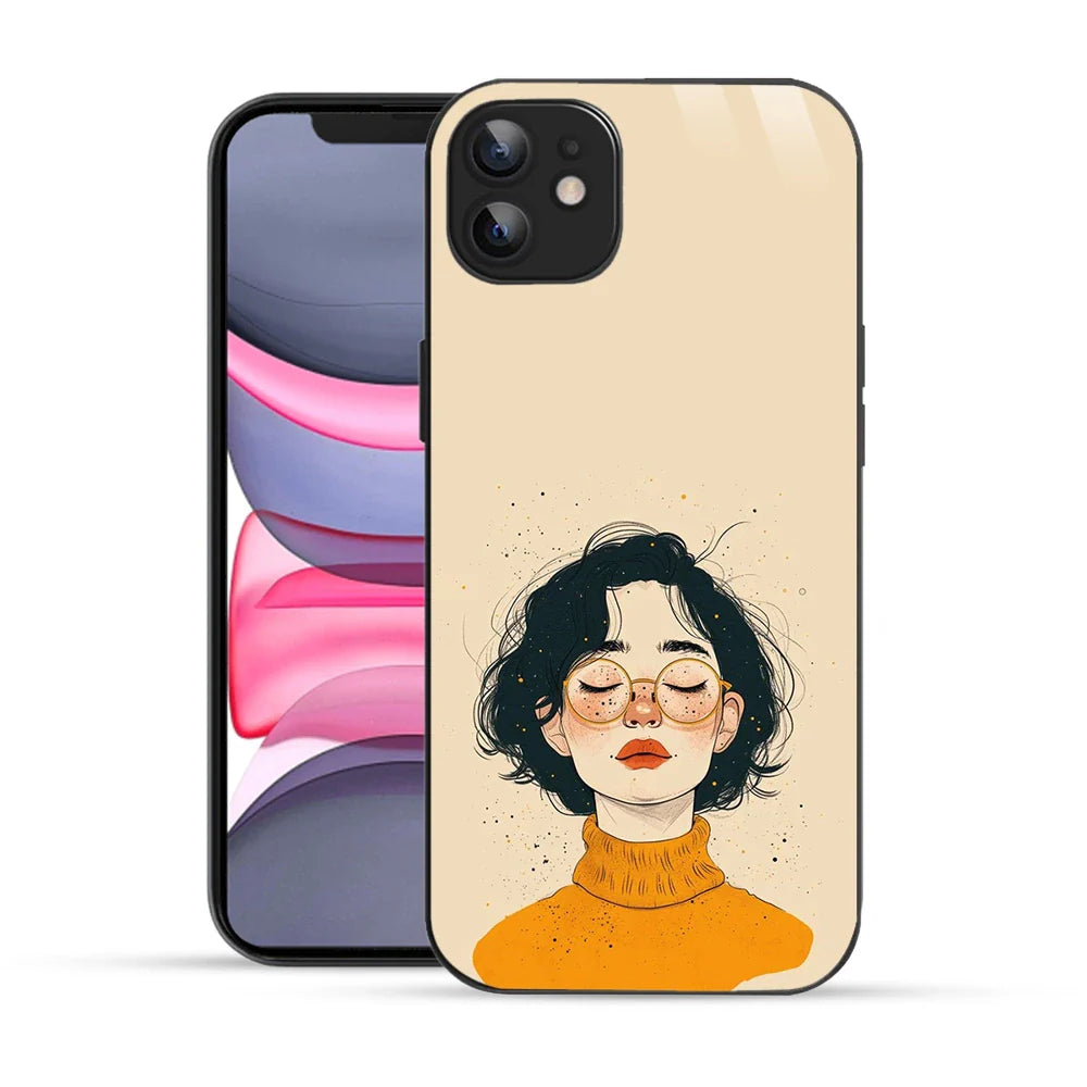 Bornstud Freckle Beauty Printed Case for iPhone 12 Beige Orange