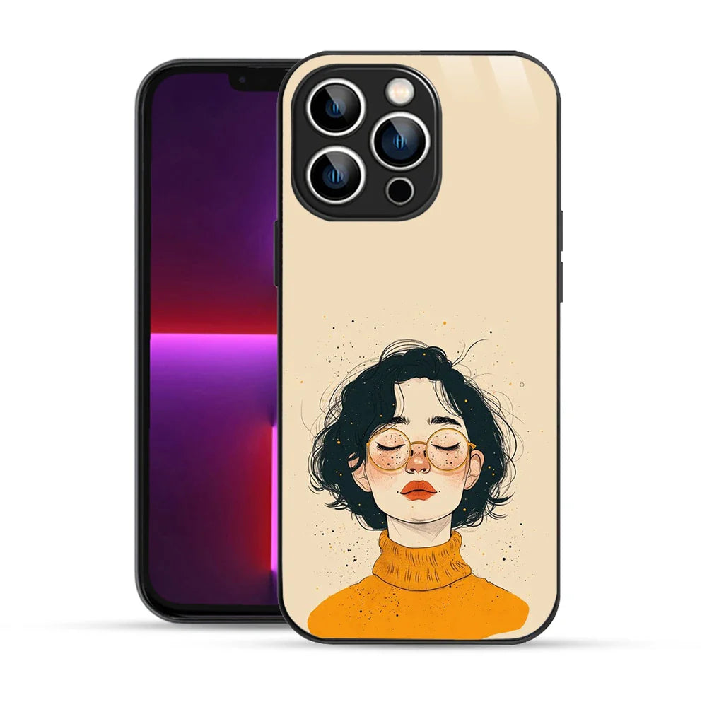 Bornstud Freckle Beauty Printed Case for iPhone 13 Pro Max Beige Orange