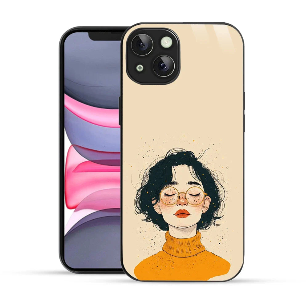 Bornstud Freckle Beauty Printed Case for iPhone 14 Beige Orange