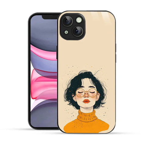 Bornstud Freckle Beauty Printed Case for iPhone 14 Plus Beige Orange