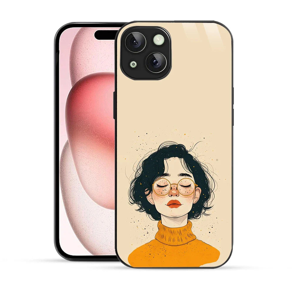 Bornstud Freckle Beauty Printed Case for iPhone 15 Plus Beige Orange