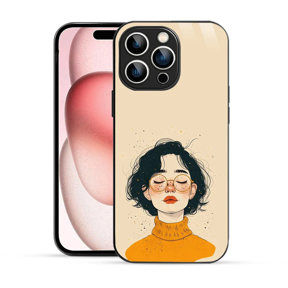 Bornstud Freckle Beauty Printed Case for iPhone 15 Pro Max Beige Orange