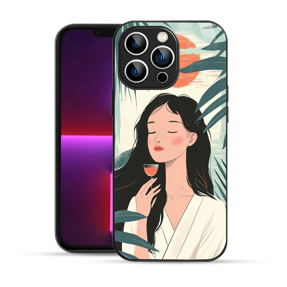 Bornstud Sunset Serenity Printed Case for iPhone 13 Pro Max pastel green