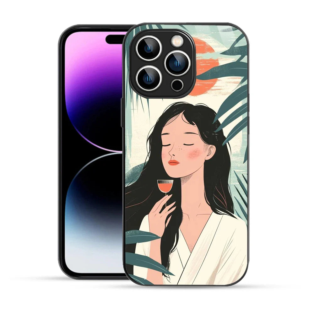 Bornstud Sunset Serenity Printed Case for iPhone 14 Pro Max pastel green