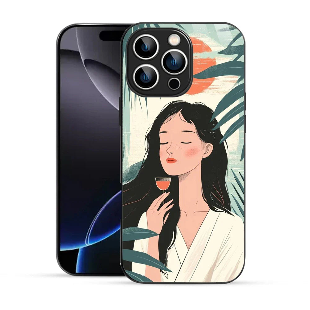 Bornstud Sunset Serenity Printed Case for iPhone 16 Pro Max pastel green